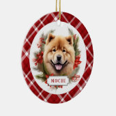Chow Chow Ceramic Circle Ornement (Droite)