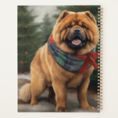 Chow Chow Chien de Noël en neige (Dos)