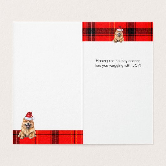 Chow Chow Chien Rouge Noir Plat Noël Fête (Inside Unfolded)