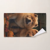 Chow Chow Chiot Automne Citrouille de plaisir (Serviette à main)