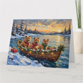 Chow Chow Christmas Boat Holiday Kaart (Voorkant)
