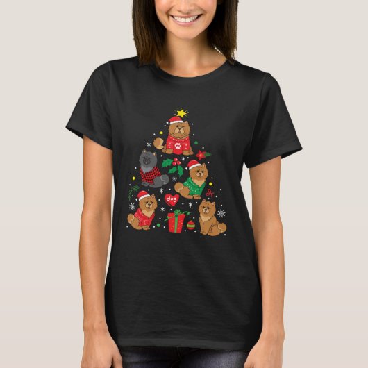 Chow Chow Christmas Dog Tree T-shirt (Voorkant)