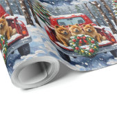 Chow Chow Christmas Red Truck Holiday Cadeaupapier (Rol Hoek)