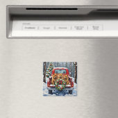 Chow Chow Christmas Red Truck Holiday Magneet (Insitu (Vaatwasser))