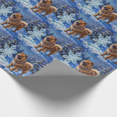 Chow Chow Christmas Sculpture Garden Holiday Cadeaupapier (Hoek)