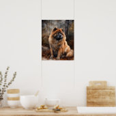 Chow Chow Dog Art Print Poster (Keuken)