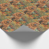 Chow Chow Dog Autumn Harvest Thanksgiving Cadeaupapier (Hoek)