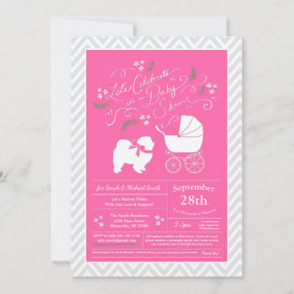 Chow Chow Dog Baby shower Girl Pink Kaart