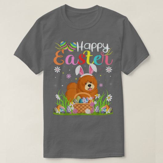 Chow Chow Dog Bunny Egg Hunting Funny Chow Chow Ha T-shirt (Design voorkant)