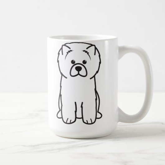 Chow Chow Dog Cartoon Koffiemok (Rechts)