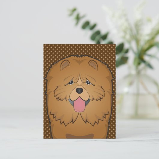 Chow Chow Dog Cartoon Paws Briefkaart (Staand voorkant)