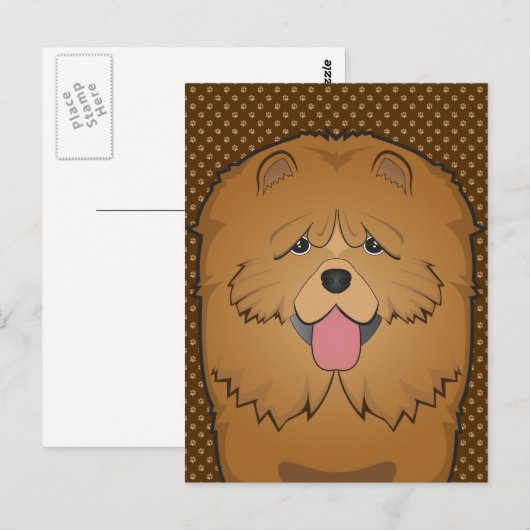 Chow Chow Dog Cartoon Paws Briefkaart (Voorkant / Achterkant)
