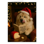 Chow Chow dog 'Cheese Tax' Christmas card (Voorkant)