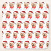 Chow Chow Dog Christmas Pattern Vierkante Kartonnen Onderzetter (Voorkant)