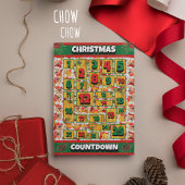 Chow Chow Dog Counting Kerstmis Advent Calendar Feestdagenkaart