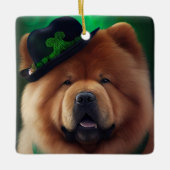 Chow Chow Dog in St. Patrick's Day Dress Keramisch Ornament (Voorkant)