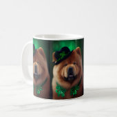 Chow Chow Dog in St. Patrick's Day Dress Koffiemok (Voorkant links)