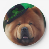 Chow Chow Dog in St. Patrick's Day Dress Papieren Bordje (Voorkant)