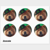 Chow Chow Dog in St. Patrick's Day Dress Ronde Sticker (Vel)