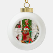 Chow Chow Dog Kerstmis Keramische Bal Ornament (Voorkant)
