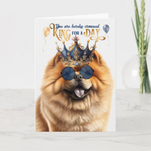 Chow Chow Dog King voor een dag grappige verjaarda Kaart