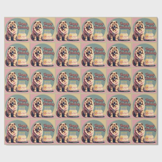 Chow Chow Dog Kleurrijk Cadeaupapier (Vlak)