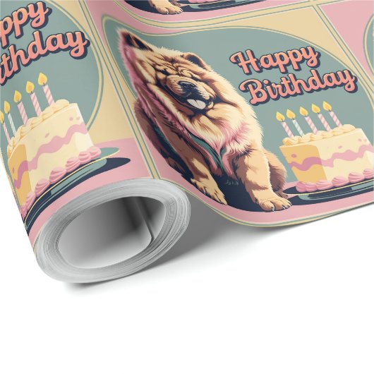Chow Chow Dog Kleurrijk Cadeaupapier (Rol Hoek)