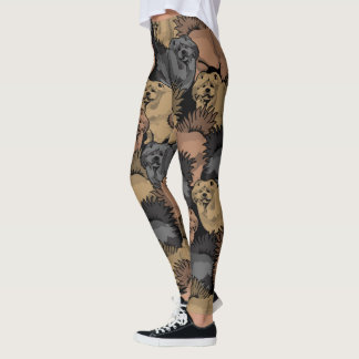 Chow Chow Dog Leggings gedrukt.