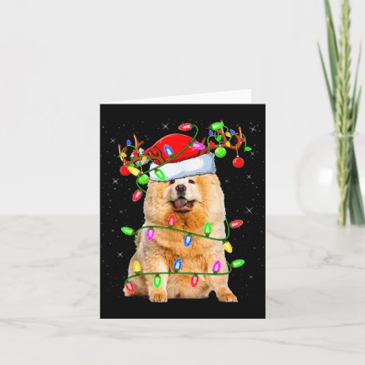 Chow Chow Dog Lover Xmas Lighting Santa Chow Chow  Kaart (Voorkant)