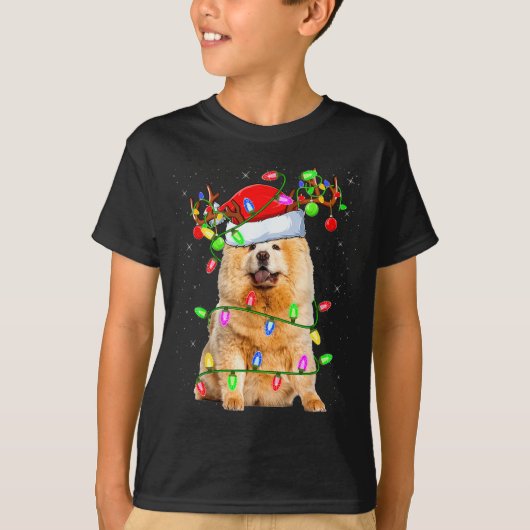 Chow Chow Dog Lover Xmas Lighting Santa Chow Chow  T-shirt (Voorkant)