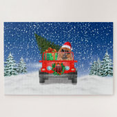 Chow Chow dog met kerstcadeaus Legpuzzel (Horizontaal)