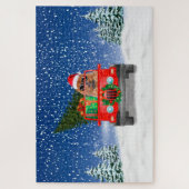 Chow Chow dog met kerstcadeaus Legpuzzel (Verticaal)