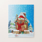 Chow Chow dog met kerstcadeaus Legpuzzel (Verticaal)
