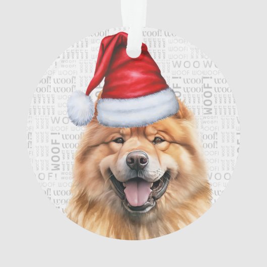 Chow Chow Dog met naam en kerstfoto Ornament (achterkant)