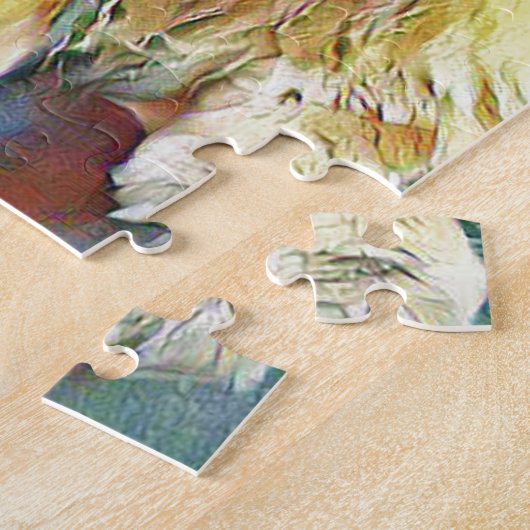 Chow Chow Dog on Porch in Rain Legpuzzel (Zijkant)