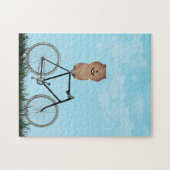 Chow Chow Dog op  fiets Legpuzzel (Horizontaal)