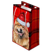 Chow Chow Dog Red Holiday Geplaagd Kerstmis Klein Cadeauzakje (Achterkant Gekanteld)
