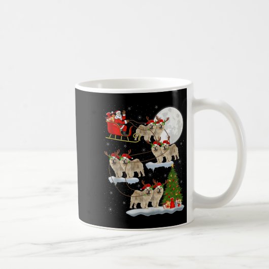 Chow Chow Dog Santa Sleigh Flying Funny Magical Ch Koffiemok (Rechts)