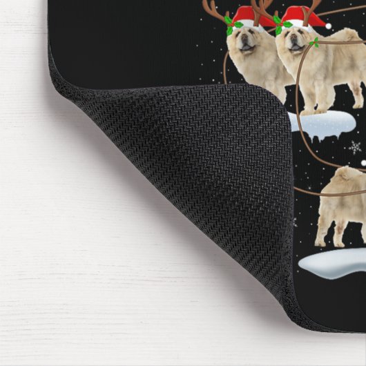 Chow Chow Dog Santa Sleigh Flying Funny Magical Ch Muismat (Hoek)