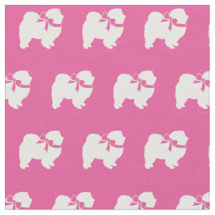 Chow Chow Dog Silhouette Pet Pink Stof