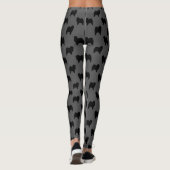 Chow Chow Dog Silhouettes Pattern Grey and Black Leggings (Achterkant)