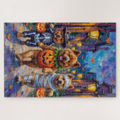 Chow Chow Dogs Trick-or-Treating Halloween Kostuum Legpuzzel (Horizontaal)