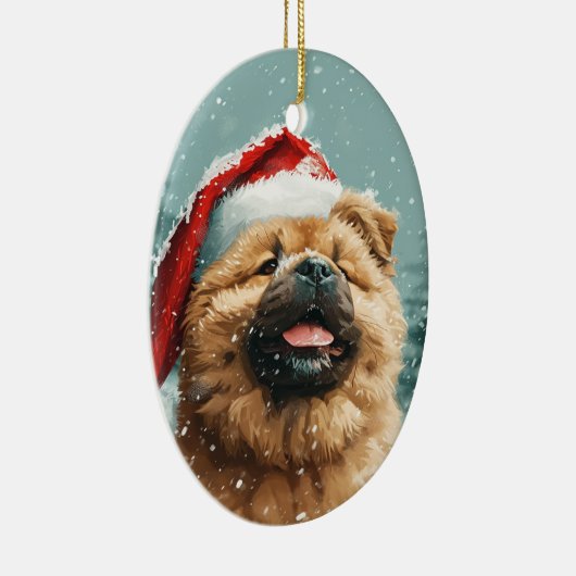Chow Chow  gepersonaliseerde kerst Keramisch Ornament (Rechts)