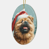 Chow Chow  gepersonaliseerde kerst Keramisch Ornament (Links)