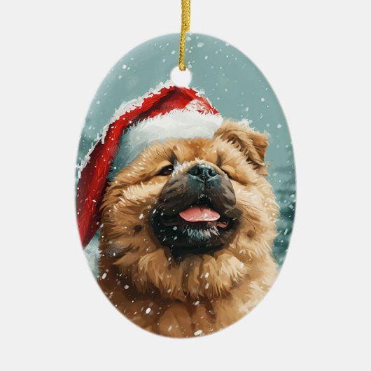 Chow Chow  gepersonaliseerde kerst Keramisch Ornament (Voorkant)