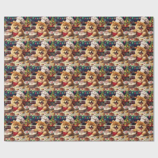 Chow Chow Holiday Baking: Feestelijke Kerst Cadeaupapier (Vlak)