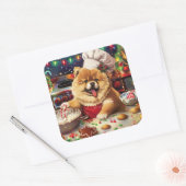 Chow Chow Holiday Baking: Feestelijke Kerst Vierkante Sticker (Envelop)