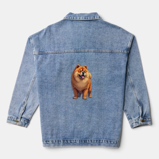Chow Chow Hond Chinees Hondenras voor een Chow Cho Denim Jacket (Achterkant)