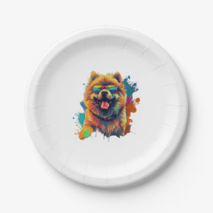 Chow Chow Hond Chinees Hondenras voor een Chow Cho Papieren Bordje