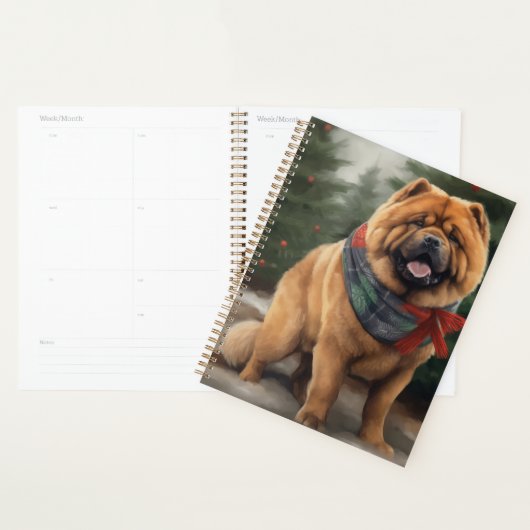 Chow Chow-hond in sneeuw Kerstmis Planner (Display)
